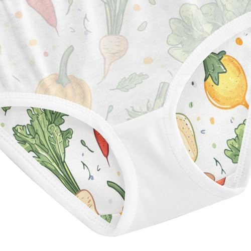 ZZKKO Cute Vegetables Girls Underwear Toddler Panties for Girls Comfort Brief Size 2T-8Y4