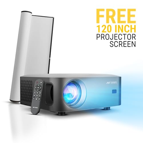 Image of Ant Esports View 611 Smart LED Projector | 1080P Native & 4K Support, 4000 Lumens, WiFi & BT, Android 12, Remote, Upto 120 inch, Built-in OTT (Netflix, Prime Video) Speaker 5W, Included 120 inch Screen