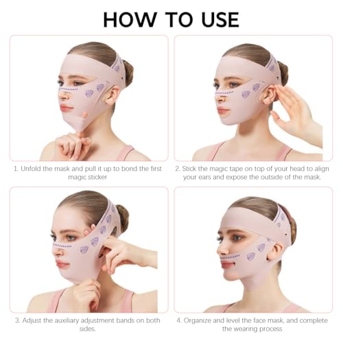 Image of MAYCREATE Double Chin Reducer V Line Face Lifting Mask, Jaw Line Shaper Lift Mask, Face Toning Belts, Anti-wrinkle Lifting & Firming Compression Strap for Sleeping Skin Tightening Belt
