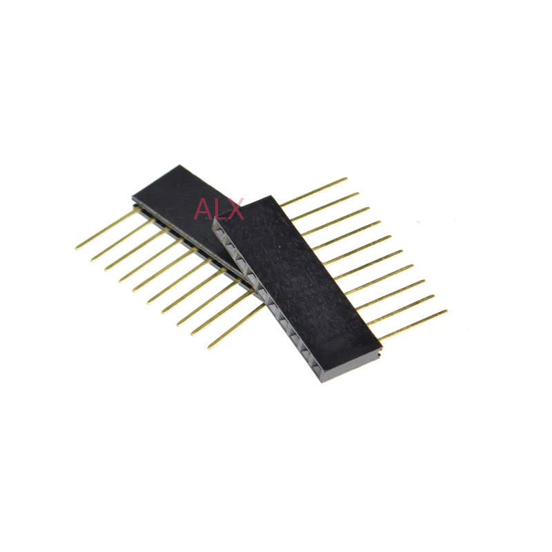 20PCS 10 PIN Single Row Straight Female PIN Header 2.54MM Pitch pin Long 11MM Strip Connector Socket 1X10 10PIN for arduino PCB
