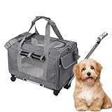 __PLACEHOLDER_BRAND_0__ Teleskop-Handle Pet Carrier – Reisetasche für Katzen mit weichem Gesicht Rollen | Kleine Rollhundehüte für Reisen, benutzerfreundliches Design von Fluggesellschaften für Katzen