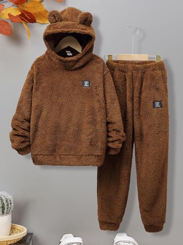 Boys 2 Piece Outfits Sweatsuit Long Sleeve Hooded Pullover Hoodie Sweatshirt and Sweatpant Kids Clothing Sets for 8-12Y4