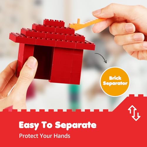 Lekebaby Classic Building Bricks, 200 Piece 2x4 Building Blocks STEM Creative Building Toys Compatible with All Major Brands, Educational Toy for Boys Girls 6 Years Old and Up(2x4 Red) — view 3