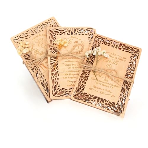Invitation de mariage en bois personnalisée pour un souvenir éternel