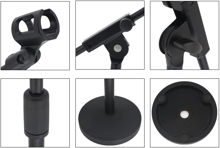 Miniatura 2 de Soporte de micrófono Boom para escritorio, soporte de micrófono de escritorio ajustable, base pesada con embrague giratorio, brazo de pluma, clip