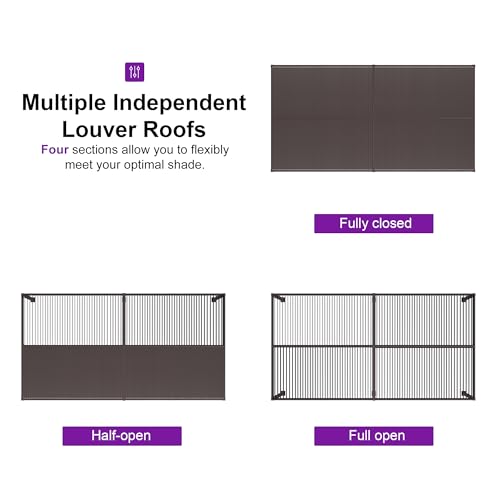 PURPLE LEAF 13' x 30' Louvered Pergola Outdoor Adjustable Louvre Shade Modern Patio Aluminum Pergola with Retractable Roof for Deck Backyard Garden Hardtop Gazebo - Image 5