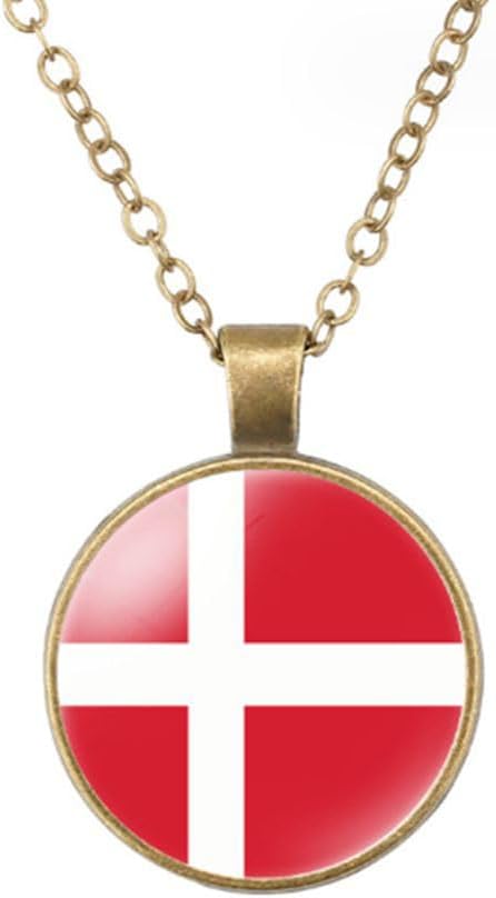 World Most Countries Flag Zinc Alloy Necklace Pendant Necklace for Men Women