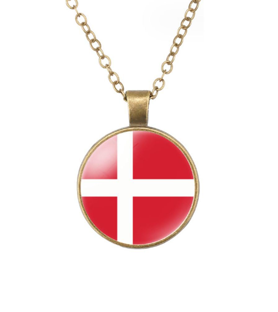 World Most Countries Flag Zinc Alloy Necklace Pendant Necklace for Men Women