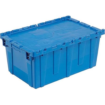 Monoflo Global Industrial Plastic Attached Lid Shipping & Storage Container, 25 1/4x16 1/4x13 3/4, Gray