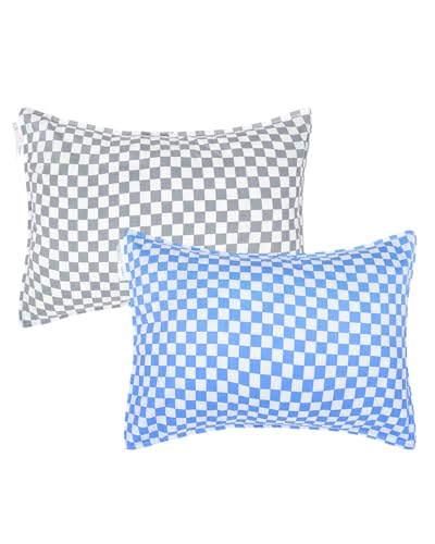 Image of ALVABABY Toddler Pillowcases 2 Pack Organic Cotton Kids Pillow Cover Fit 13 inchx 18 inch or 12 inchx28 inch Envelope for Girl Boy Sleepy Travel 2TPW34A