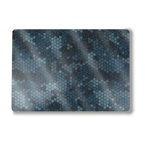Image of Glossy Glitter Laptop Skin Compatible with Alienware M18 R2 (2024) - Blue Hexa Camo - Premium 3M Vinyl Protective Wrap Decal Cover - Easy to Apply | Crafted in The USA by MightySkins