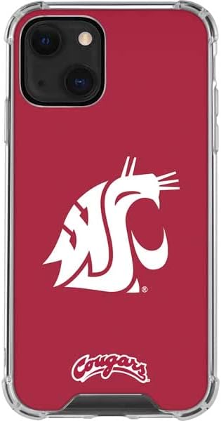 Skinit Clear Phone Case Compatible with iPhone 13 - Officially Licensed Washington State University Cougars Logo Design