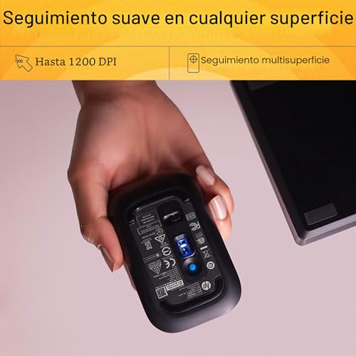 HP Z3700 – Ratón Inalámbrico (1200 PPP, 3 Botones y Rueda de Desplazamiento, Batería 16 Meses de Duración, Tecnología LED, USB y Windows Vista/7/8/10 Disponible), Color Negro 7