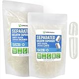 XPRS Nutra Gelatin Size 0 Separated Capsules - 1000 Count Clear Empty Capsules Separated in Bags - Size 0 Gelatin Clear Gel Caps for DIY Supplement Filling