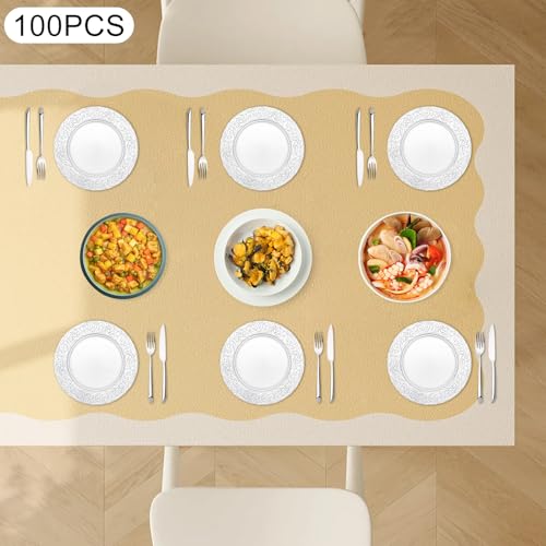 Platos decorativos redondos de plástico plateado 13 pulg x100 miniatura 6