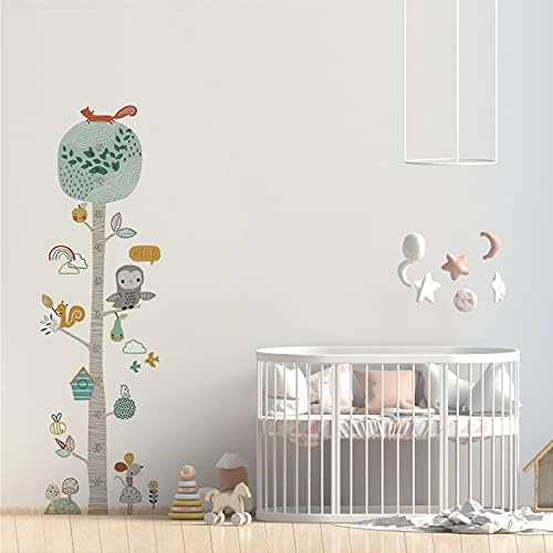 Kids Height Chart Wall Decals, Baby Growth Height Wall Ruler, Lovely Forest Animals Mouse Owl Squirrel Tree Height Measure Wall Stickers, Removable DIY Mural Decor for Kids Bedroom, Nursery, Classroom 5 41Ck0MFWUfS. AC