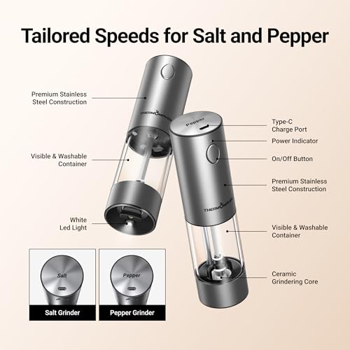 ThermoMaven Electric Salt and Pepper Grinder Set Reviews 
