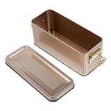 Alipis Porta Fette Biscottate Ermetico in Latta Vintage Oro, Scatola Vintage Latta Coperchio, Contenitore Fette Biscottate per Conservare Biscotti e Tè in Stile Semplice e Decorativo