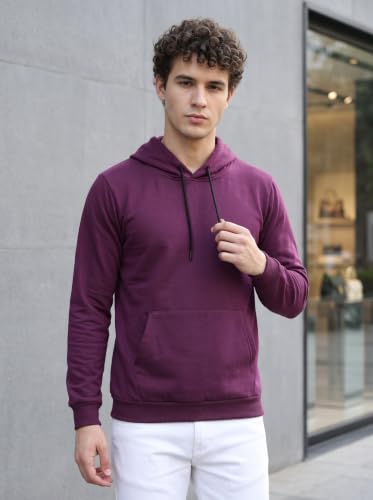 Image of HOODMASTER Unisex Fleece Hoodie Sweatshirt with Pockets Full Sleeves Regular Fit Solid Pattern Hooded Neck and Standard Length | Hoodies for Men & Women