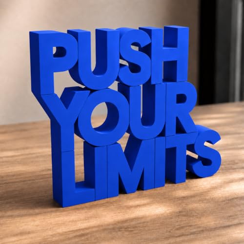 Image of Mad Masters Push Your Limits Motivational Desk Decor - Aesthetic Table, Shelf & Wall Showpiece for Home Office, Business, Vastu Friendly Gifting, Royal Blue (20.3 x 16 x 2.5 cm)