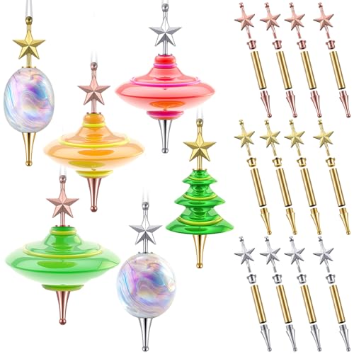 Blulu 12 Set Christmas Tree Ornament Woodturning Project Kit, Christmas