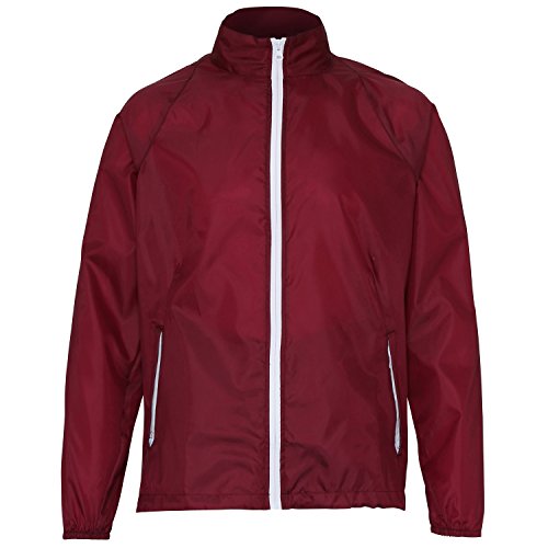 2786 Herren Contrast Lightweight Jacket Jacke, Mehrfarbig (Burgundy/Weiß 000), S Cover