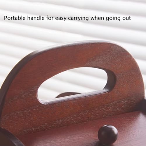 Cesta portátil de madera con compartimento para costura 5