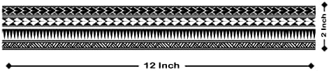 Black Tribal Modern Mix Hand Band Waterproof Temporary Tattoo For Boys Girls