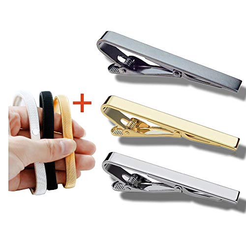 3pcs Tie Bar Clip per uomini e 3 paia