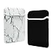 TOP CASE - Marble Pattern Reversible Sleeve Bag Cover Compatible with Most 12 inch Laptop/MacBook 12" Retina Notebook - White