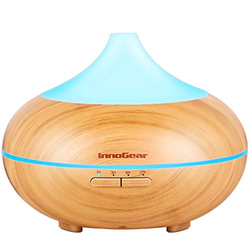 InnoGear 500ml Aromatherapy Essential Oil Diffuser Wood Grain Aroma Diffusers Cool Mist Humidmifier