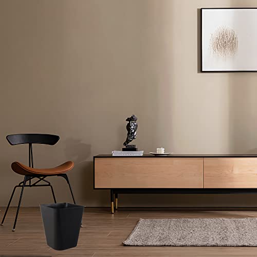 Rejomiik Small Trash Can, Plastic Slim Waste Basket 1.6 Gallon Garbage Can Container Bin For Bathroom, Office, Bedroom, Home, Kids Rooms, Kitchen, Square, Black #TOP6