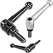 Kipp 06430-1053X15 Zinc/Steel Adjustable Handle with M5 External Thread, Classic Ball Style, Metric, Silver Metallic Powder-Coated Finish, Steel Components, Size 1, 15 mm Screw Length