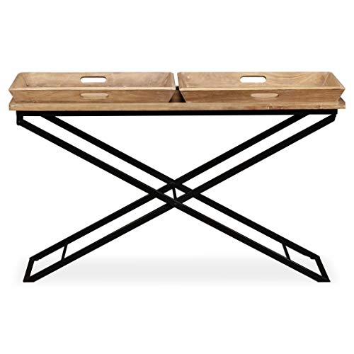 Mesa de pasillo industrial 130 cm: consola de madera maciza mango 4