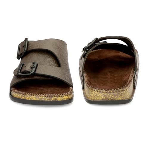 Image of Leatherful Men's premium leather slipper | Genuine Leather upper | Suede Leather Insole | PU sole | Stylish flip flop for men |