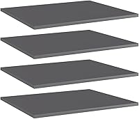 Vista 66 de 4 tableros de repuesto para estanterías, paneles de repuesto de aglomerado, unidades de almacenamiento, estantes organizadores, color gris hormigón