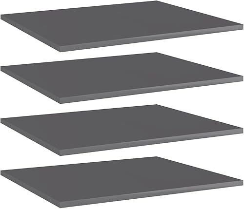 Miniatura 64 de Juego de 4 tableros de estantería, paneles de repuesto, unidades de almacenamiento, estantes de exhibición organizadores, gris hormigón, 31.5 x 11.8