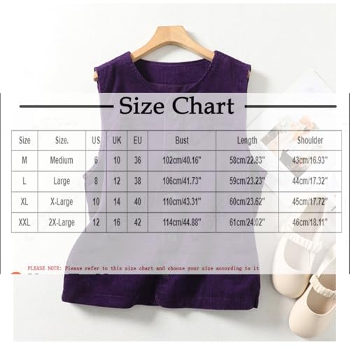 HGps8w Womens Corduroy Vest Summer Sleeveless Tank Tops Casual Crew Neck Button Down Fashion Vest with Pockets3