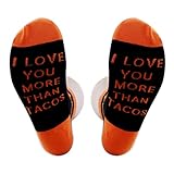 PXTIDY Funny Tacos Socks Gift for Girlfriend I Love You More Than Tacos Sweet Love Lettering Socks...