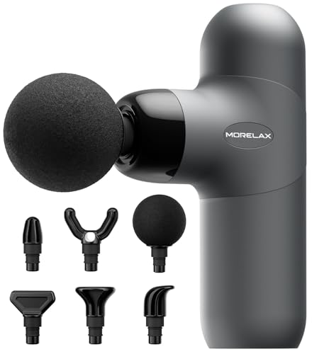 Morelax Mini Massage Gun with 6 Heads and 4 Speeds