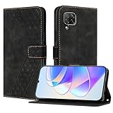 OKZone kompatibel mit Huawei Nova 6SE/P40 Lite 4G Hülle, PU Leder Handyhülle Tasche Wallet Schutzhülle Flip Cover Klappbar Etui mit Magnet Kartenfach TPU Lederhülle(Schwarz)