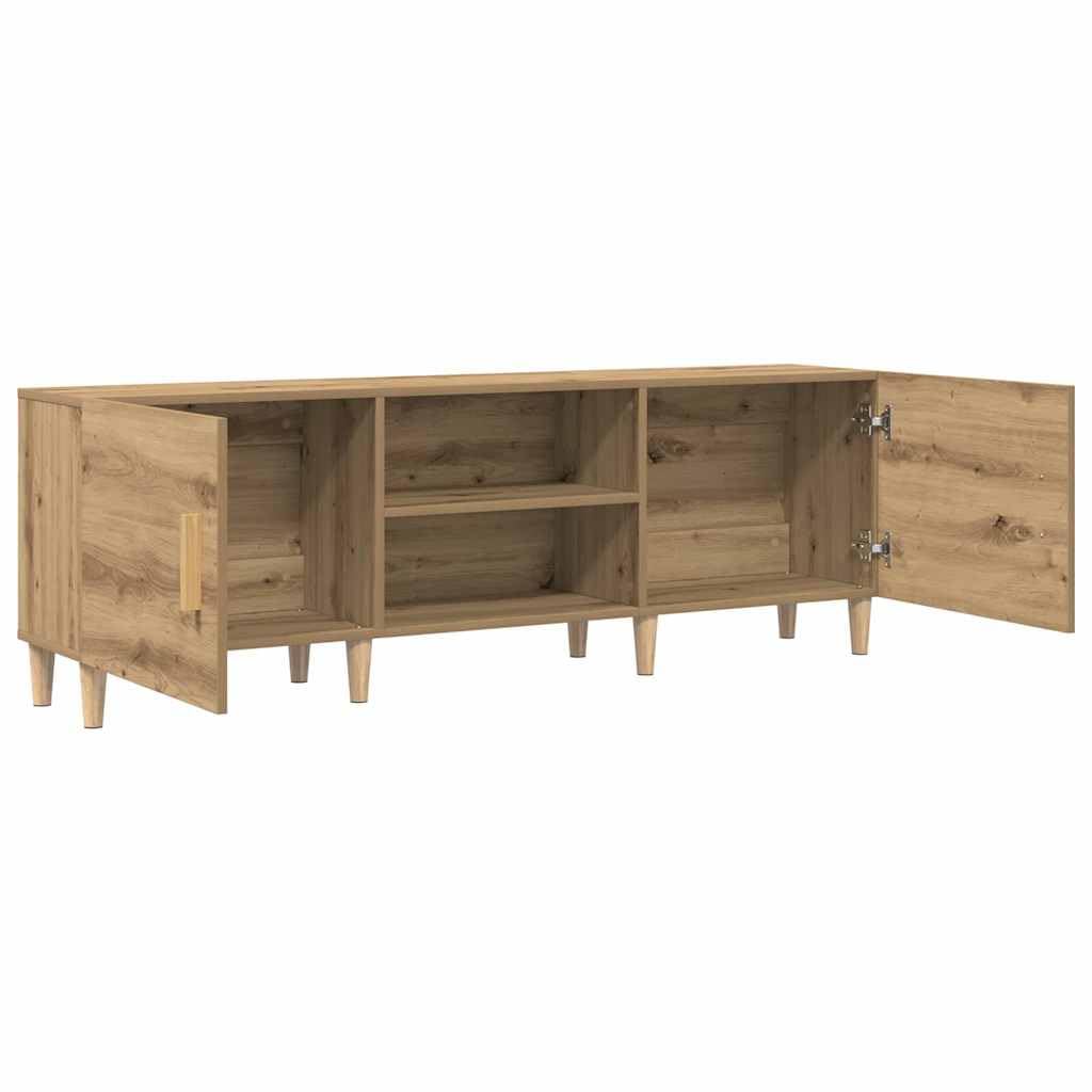 TV-Schrank Eiche handwerklich 150x30x50 cm, Holzwerkstoff, Matte Oberfläche, für Wohnzimmer, Entertainment Center, Media Console