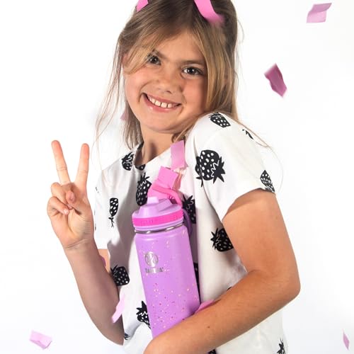 Image of Takeya 22 oz Actives Stainless Steel Water Bottle with Straw Lid - Leakproof, Double-Wall Insulated, Keeps Drinks Cold 24 hrs /Hot 12 hrs, BPA-Free, Powder-Coated, Gym & Travel, Purple Love