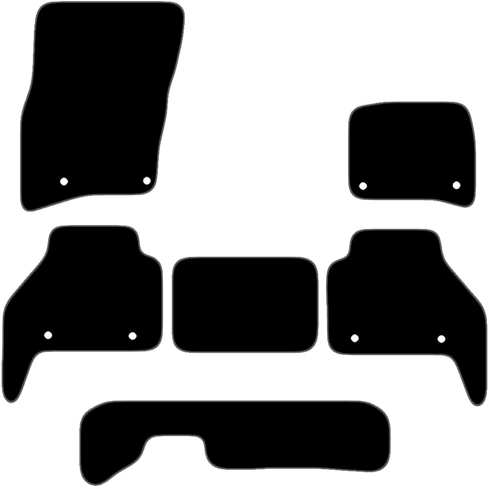 Carsio Carpet Car Mats For Land Rover Defender 110 2020+ Onwards Tailored Fit Floor Mat Set Complete Accessory Black Custom Fitted - All Weather, Anti-Slip Backing & Grey Trim