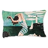  BONNIU Housse Coussin Decorative 40X60 cm Taie Oreiller Velours Zippé Humaines Art Deco - Peintures Célèbres du Cubisme - 1918 Baigneuses B5406