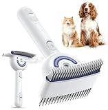 FEELNEEDY Cepillo para Perros y Gatos Profesional, Cepillo Vapor para Perros, Vapor de Doble Cara, 2 Tipos de Cepillos en Cada Lado, 23+35 Dientes Cepillos de Aseo y Desenreda los Nudos