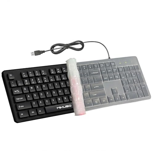 MIKUSO Laser Keyboard with Cover, Wired Keyboard 104 Keys...
