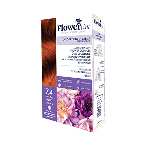 PUROBIO FLOWER TINT - COLORAZIONE 7.4 BIONDO MEDIO RAMATO IN CREMA PERMANENTE ECOBIO VEGANO