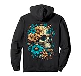 Skull Flowers Back Printed Pullover Hoodie