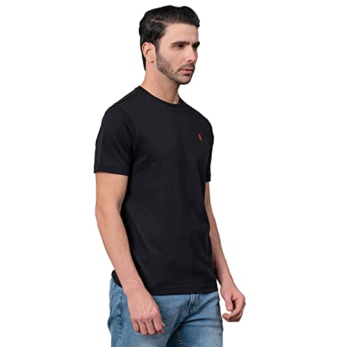 Image of Red Tape Solid Navy Round Neck T-Shirt for Men | Premium Comfort | Versatile Everyday Essential
